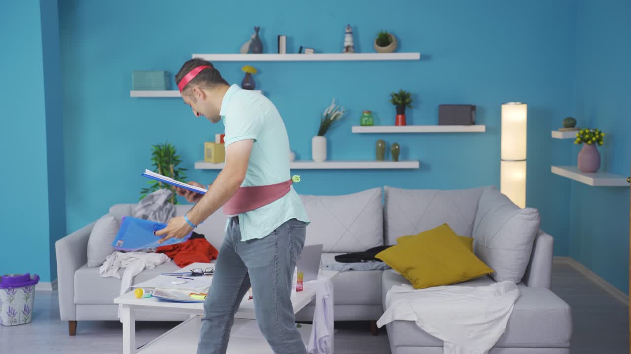 Funny man who succeeds in his business dances.