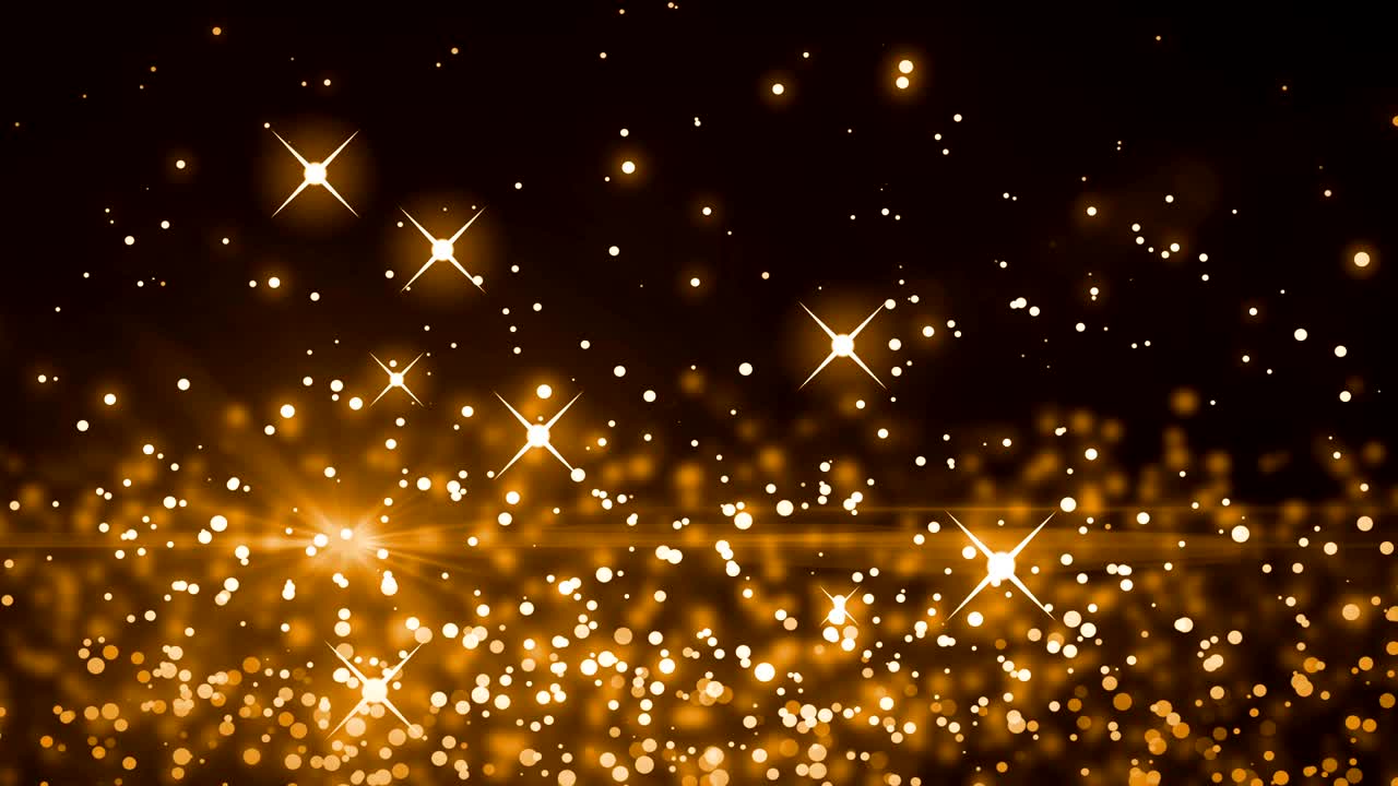 여러 개의 반 ⁇ 이는 금색 빛 반점이 갈색 배경에서 최면적인 움직임으로 움직이는 애니메이션