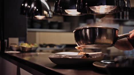 food being prepared in a restaurant