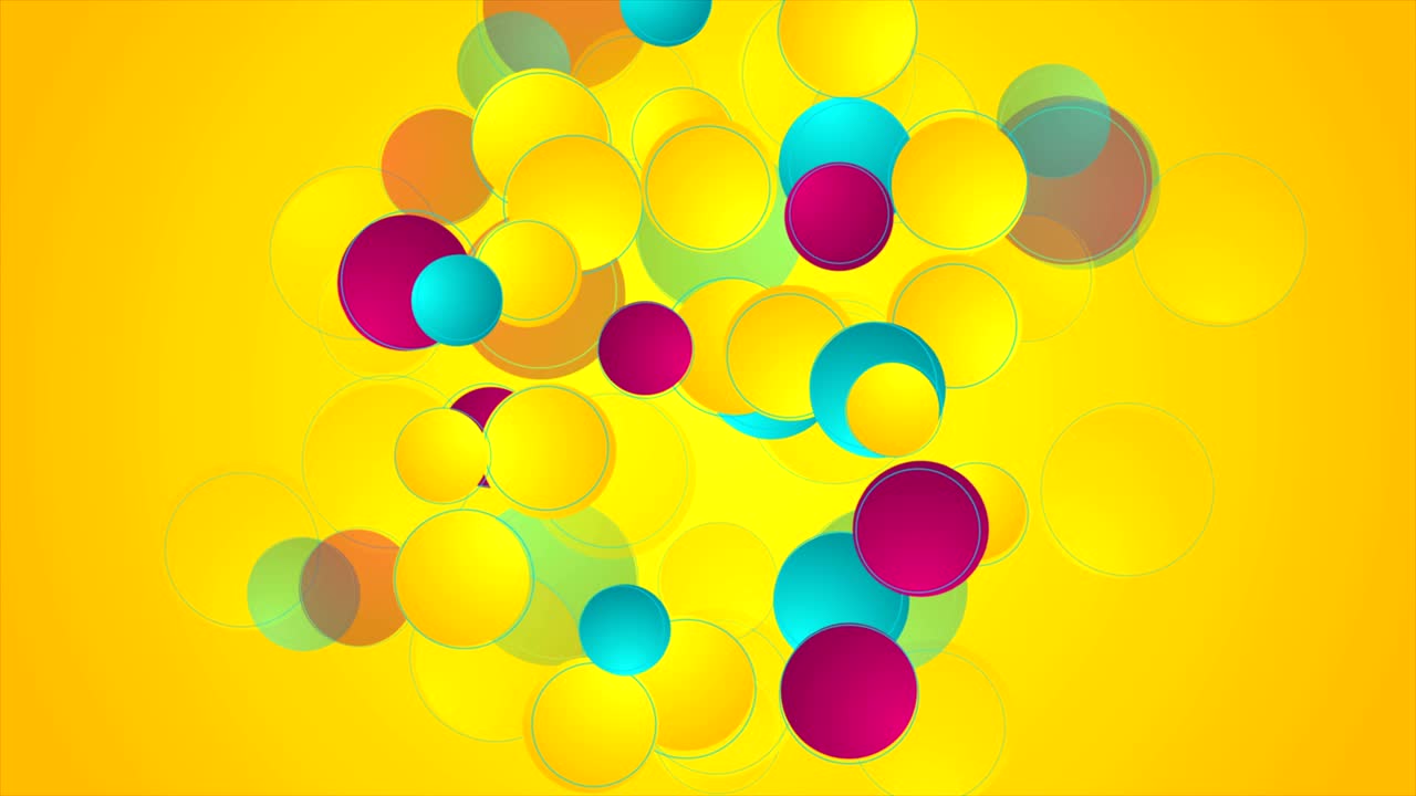 다채로운 기하학적 원 추상적인 비디오 애니메이션