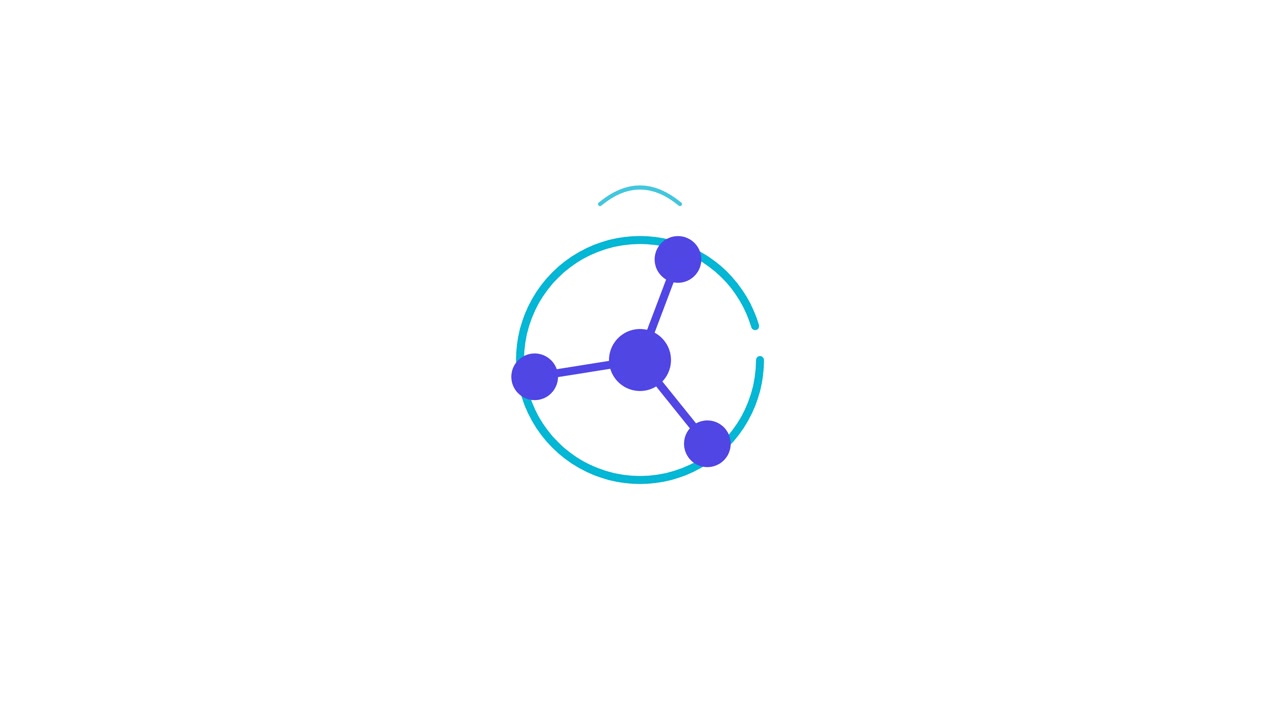 Animated Loading Icon with Molecular Structure Design