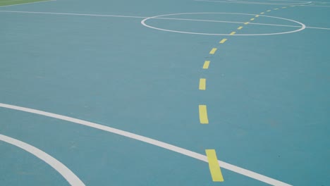 camera pan - outdoor soccer and handball field - lines on ground