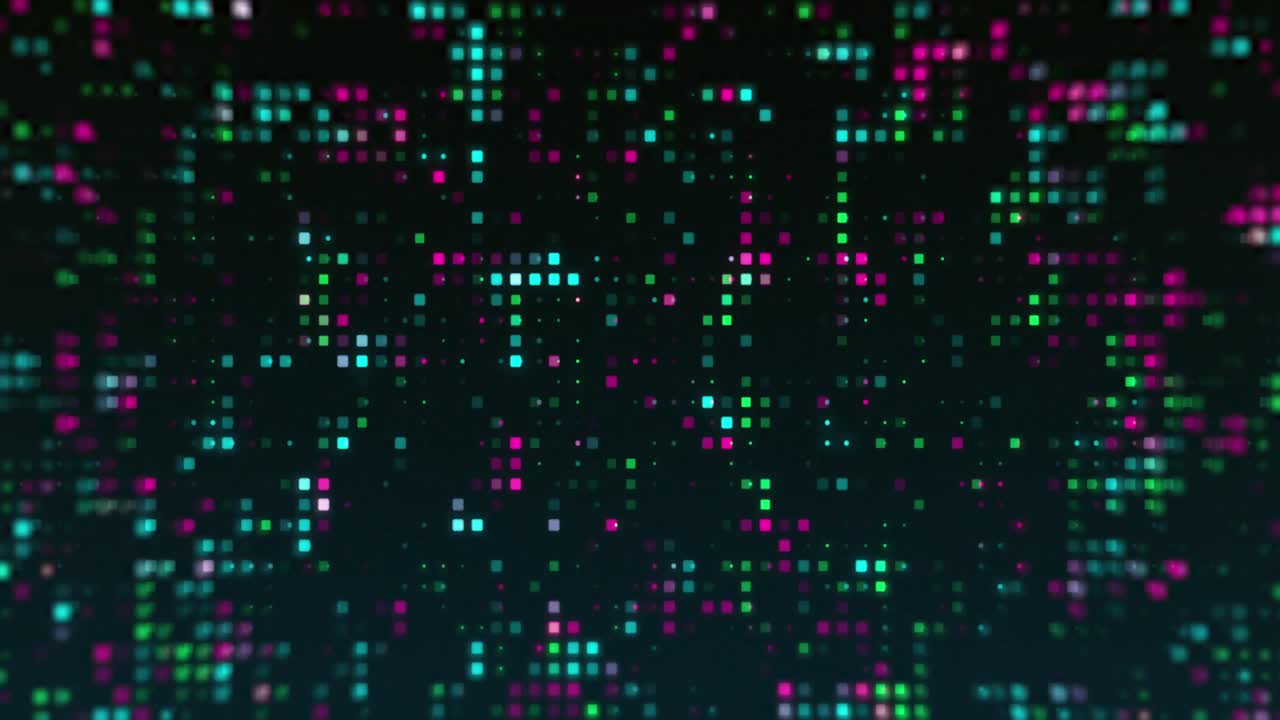 Animation of colorful dots blinking on black background