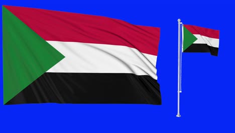 Green-Screen-Waving-Sudan-Flag-or-flagpole