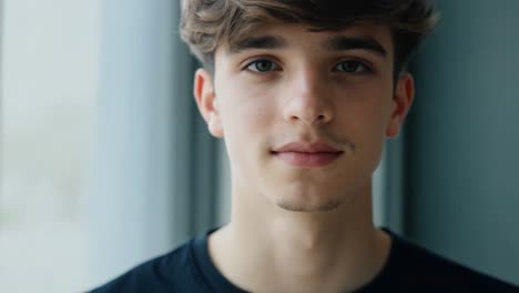 portrait of a young man with green eyes