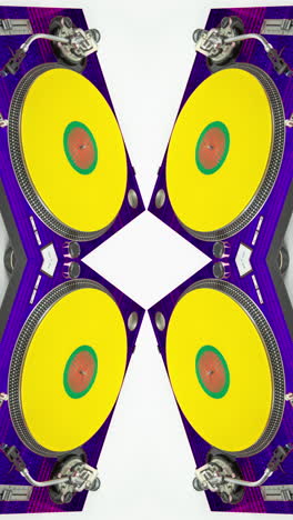dj turntables in vertical