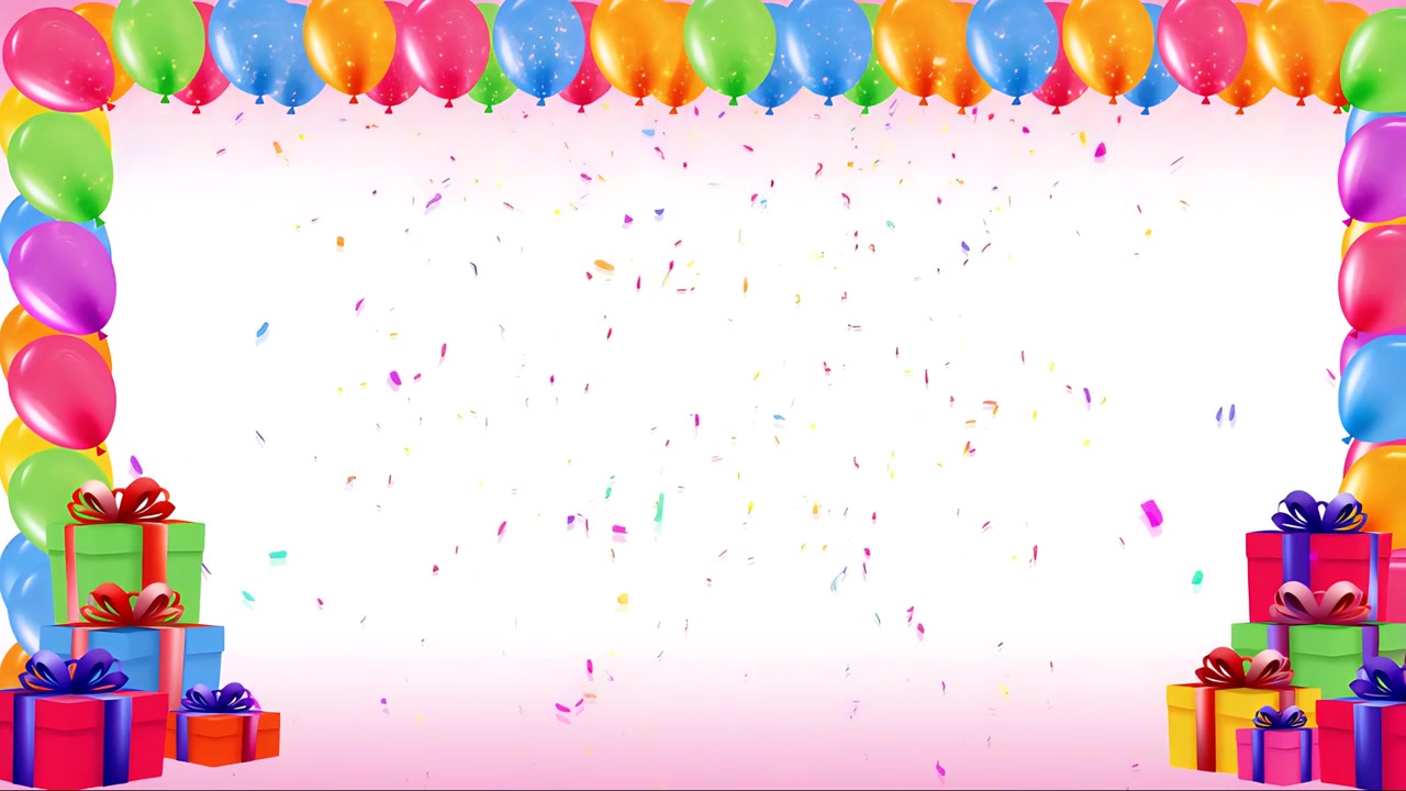 Sfondo di compleanno con palloncini 4K
