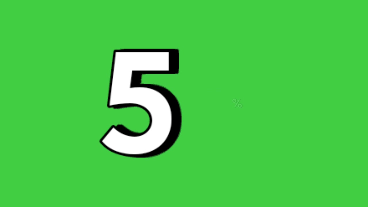 5% animation sign symbol on green screen percentage motion graphics for discount and flash sale business concept video element