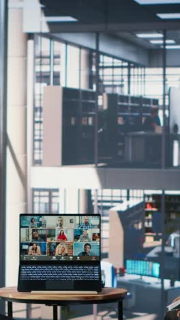 vertical video remote meeting between corporate leaders for a professional discussion