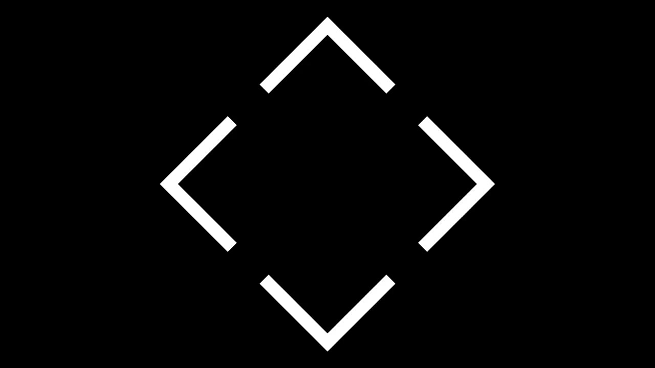 Minimalist Geometric Diamond Shape Morphing into Hexagon