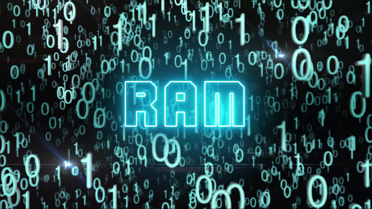 Bluish RAM concept with digital code