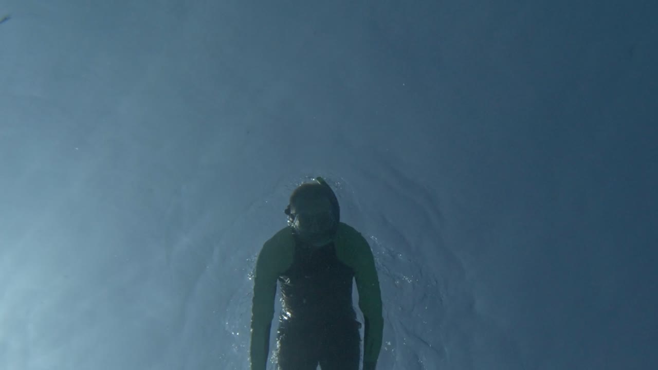 Snorkeler Swam To The Camera And Picked It Up At Emplisi Beach In Greece. - underwater, low angle