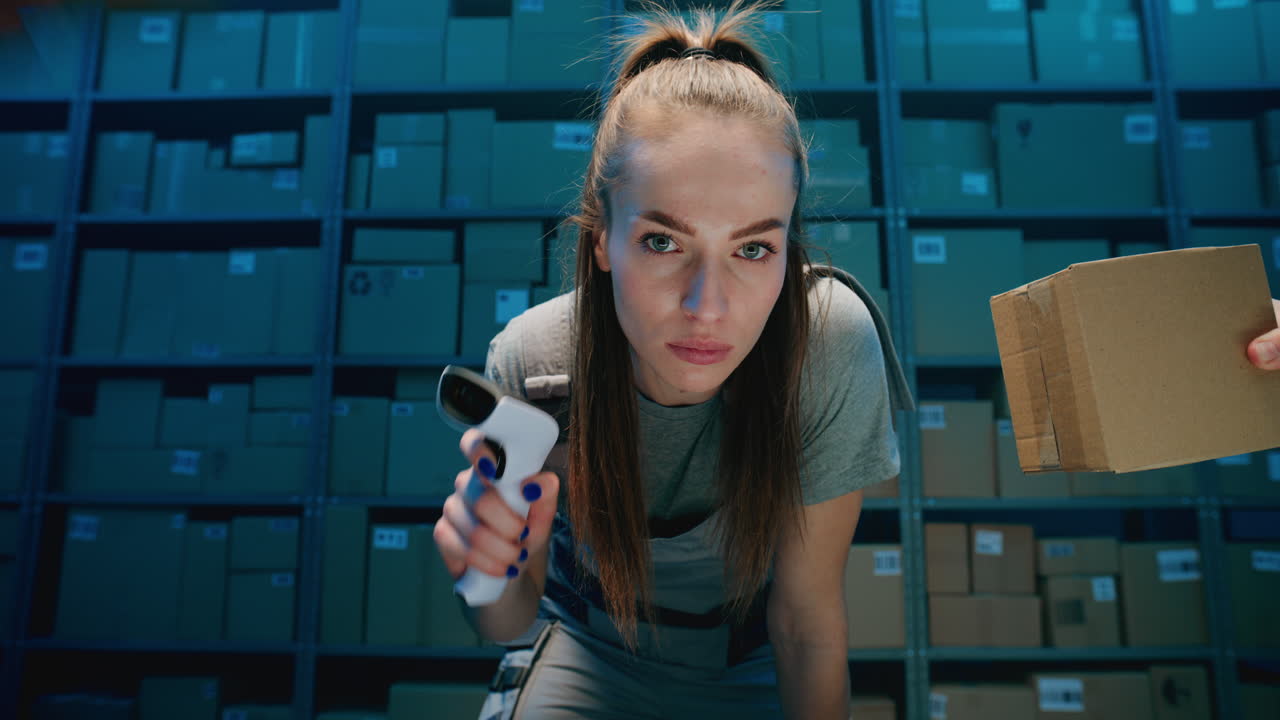 창고 노동자 스캔 패키지