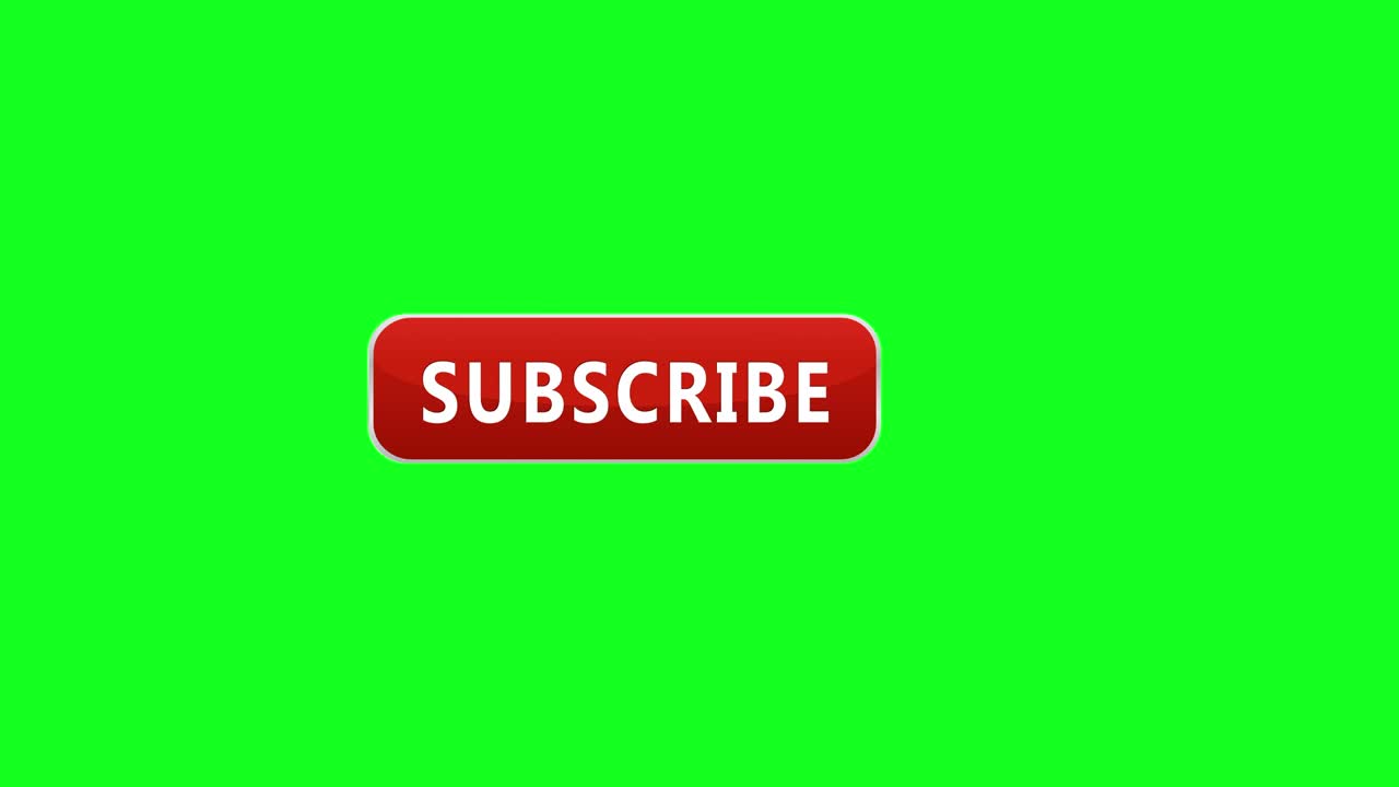 Subscribe youtube pointer button click follow green screen chroma key animation