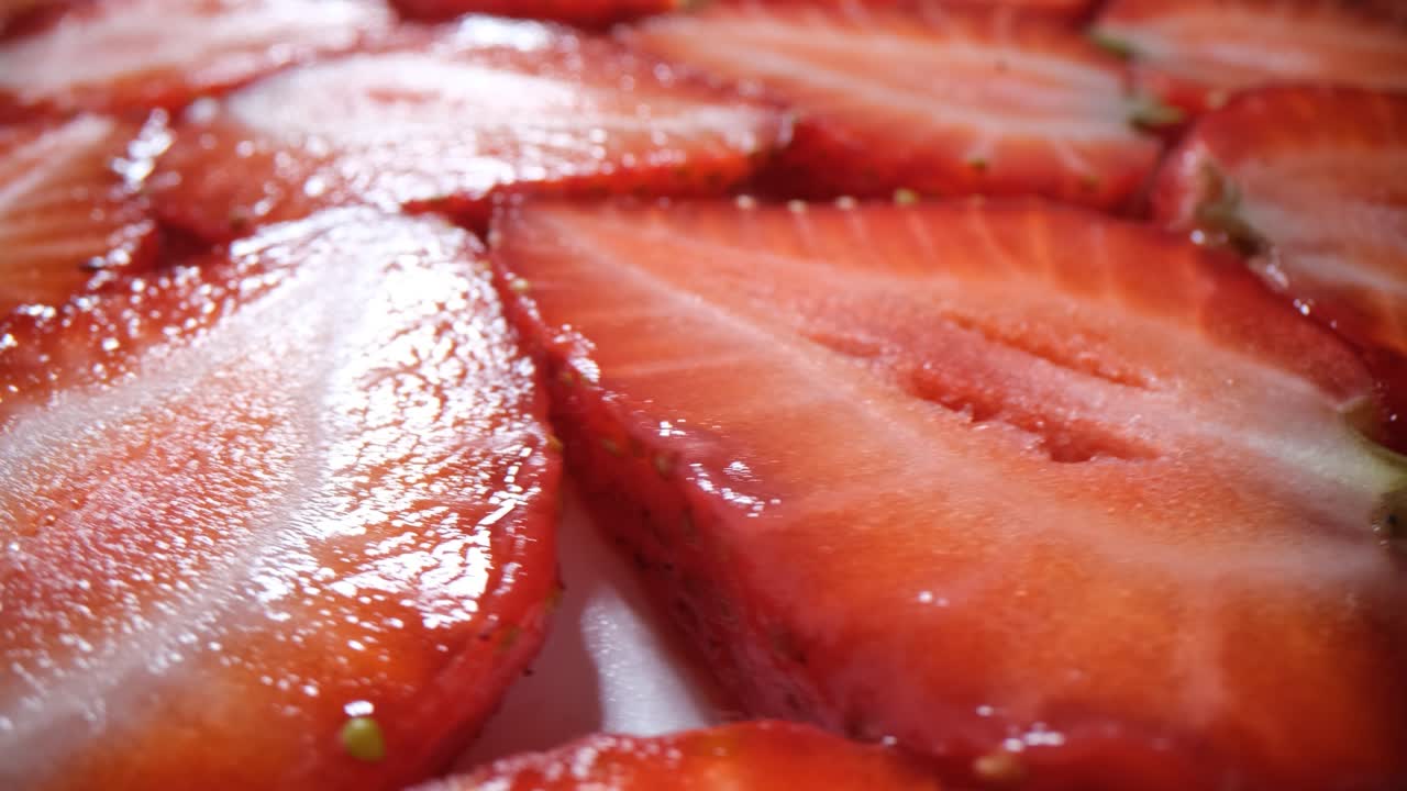 Close-up of Fresh Sliced Strawberries