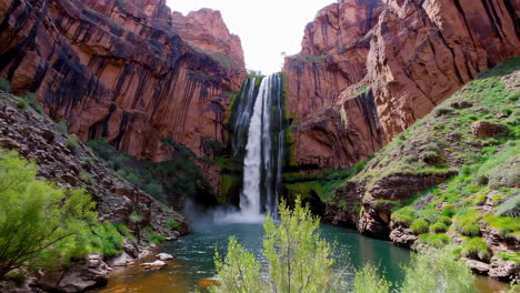 majestic waterfall in a deep canyon