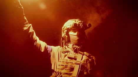 military operative in action