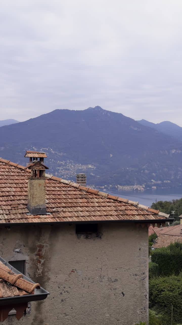 Mountain View from a House Roof