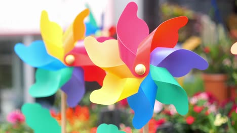 closeup of a colorful pinwheel