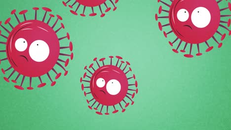 Animation-of-covid-19-virus-cells-on-green-background