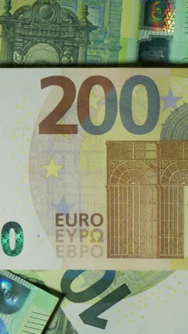 close-up of a 200 euro banknote