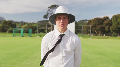 cricket player looking at the camera