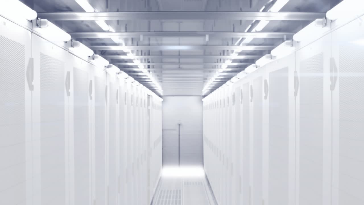 Animazione di numeri e di elaborazione dati su server informatici