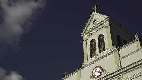 Ancient-church-with-sky-clouds-moving-timelapse-in-Brazil