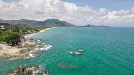 beautiful coast and impressive rock features at hin ta hin yai beach on koh samui in thailand