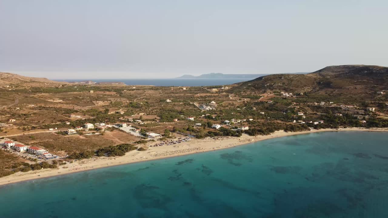 Cinematic, Panning drone shot of Coast line in Greece