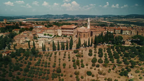 aerial view of a tuscan town