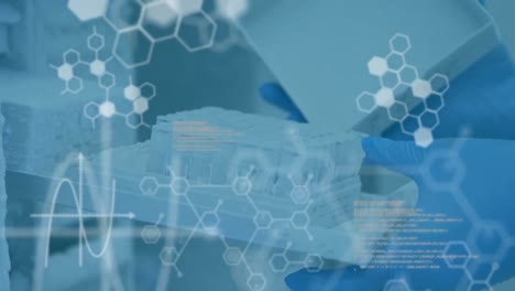 研究室の科学者によるデータ処理のアニメーション