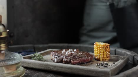 grilled steak and corn