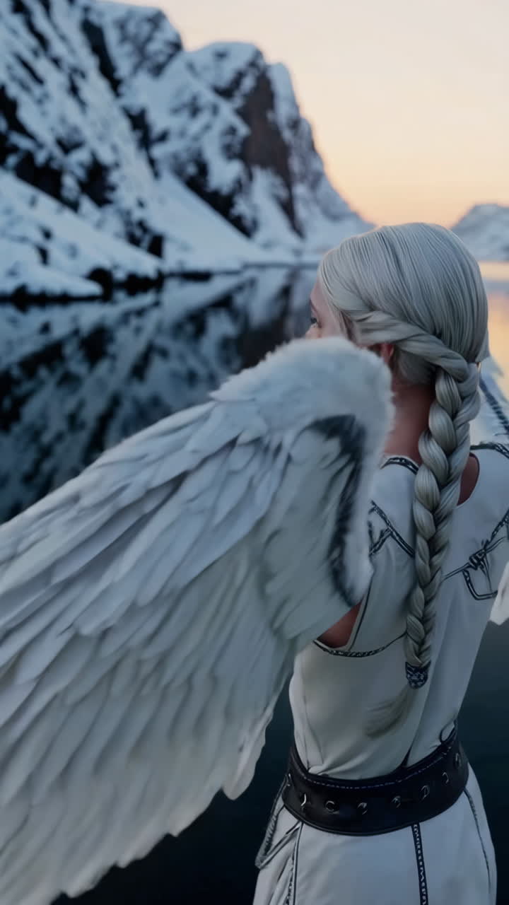 Angel by a Frozen Lake