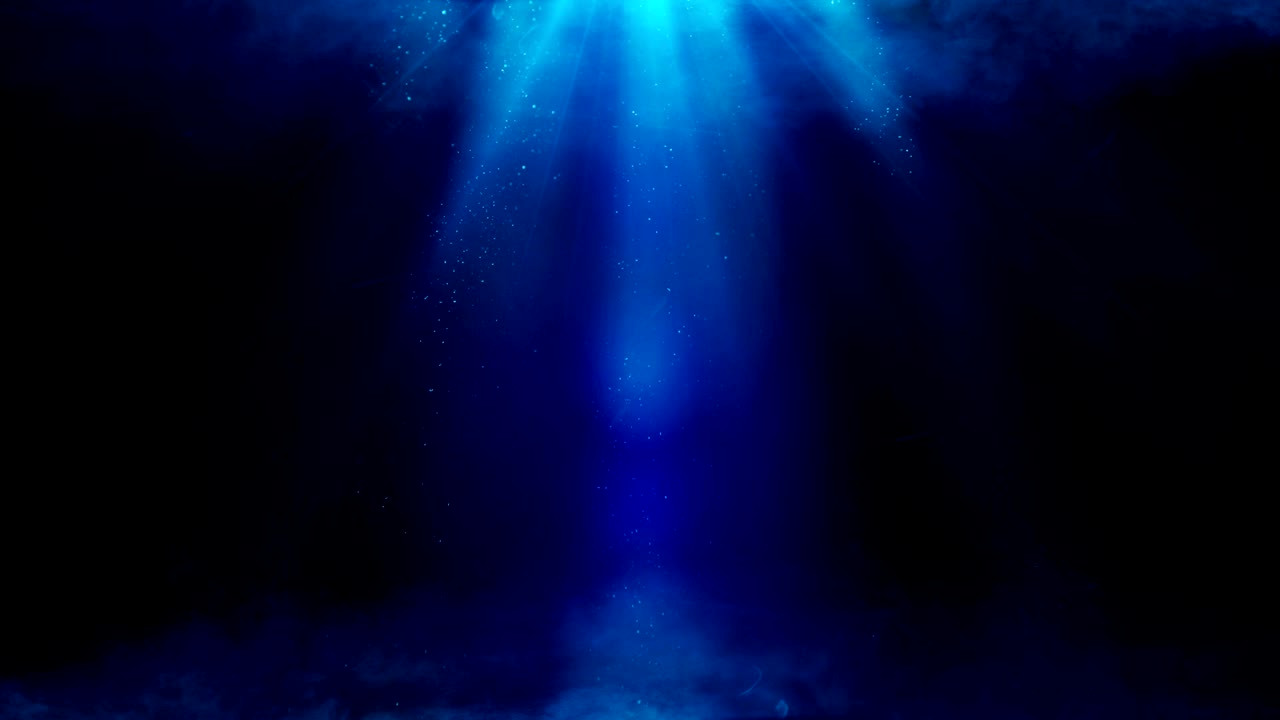 fumaça de mistério mágico e feixes azuis com vídeo de poeira