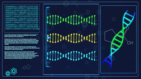 dna sequences and molecular structure over scientific data and coding