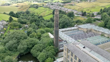 drone aerial footage of a typical industrial village in yorkshire england-1