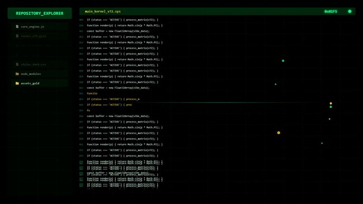 Abstract Programming Code Interface with Animated Particles