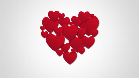 animated closeup romantic small red hearts on valentines day background