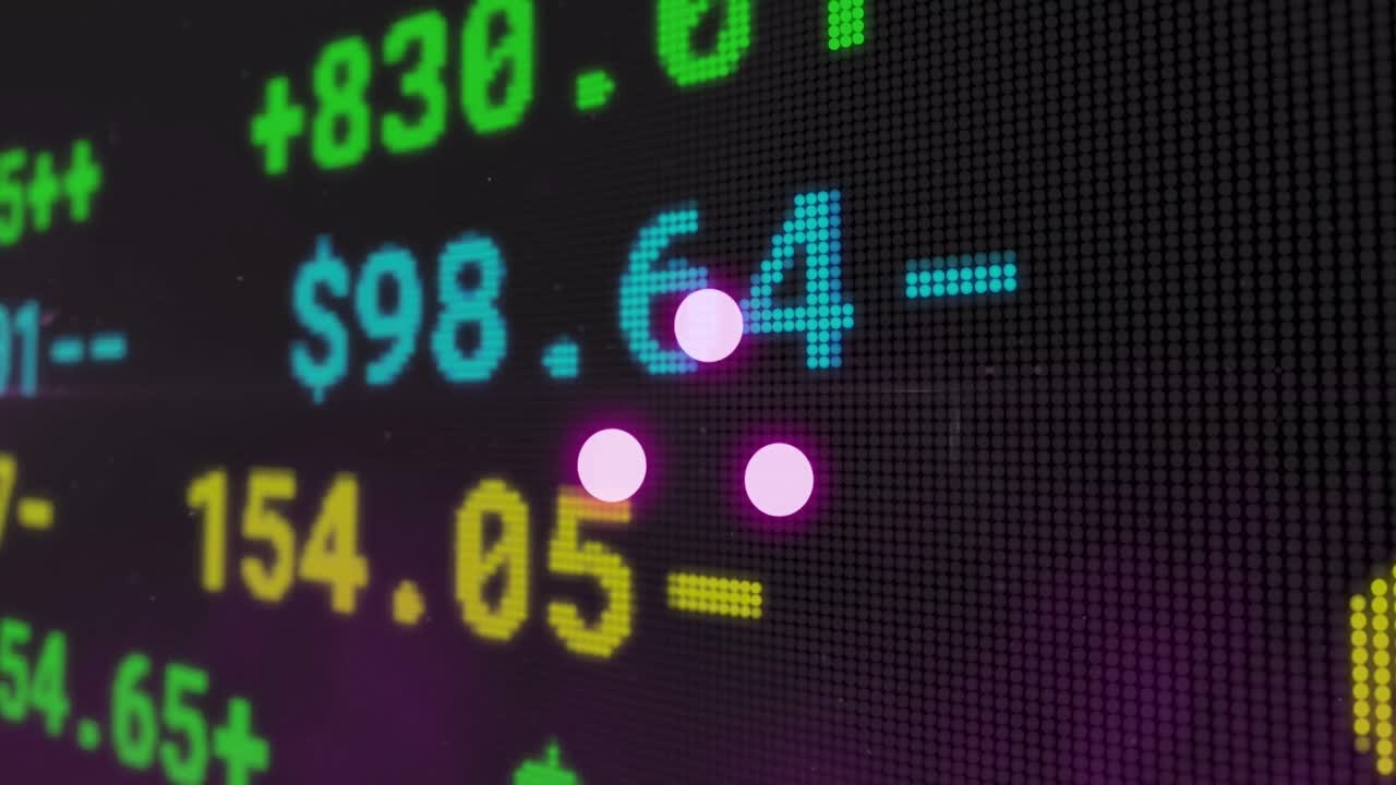 디지털 인터페이스 서클의 애니메이션 데이터 로딩 및 금융 데이터 처리