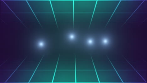 neon retro grid with glitters in dark space