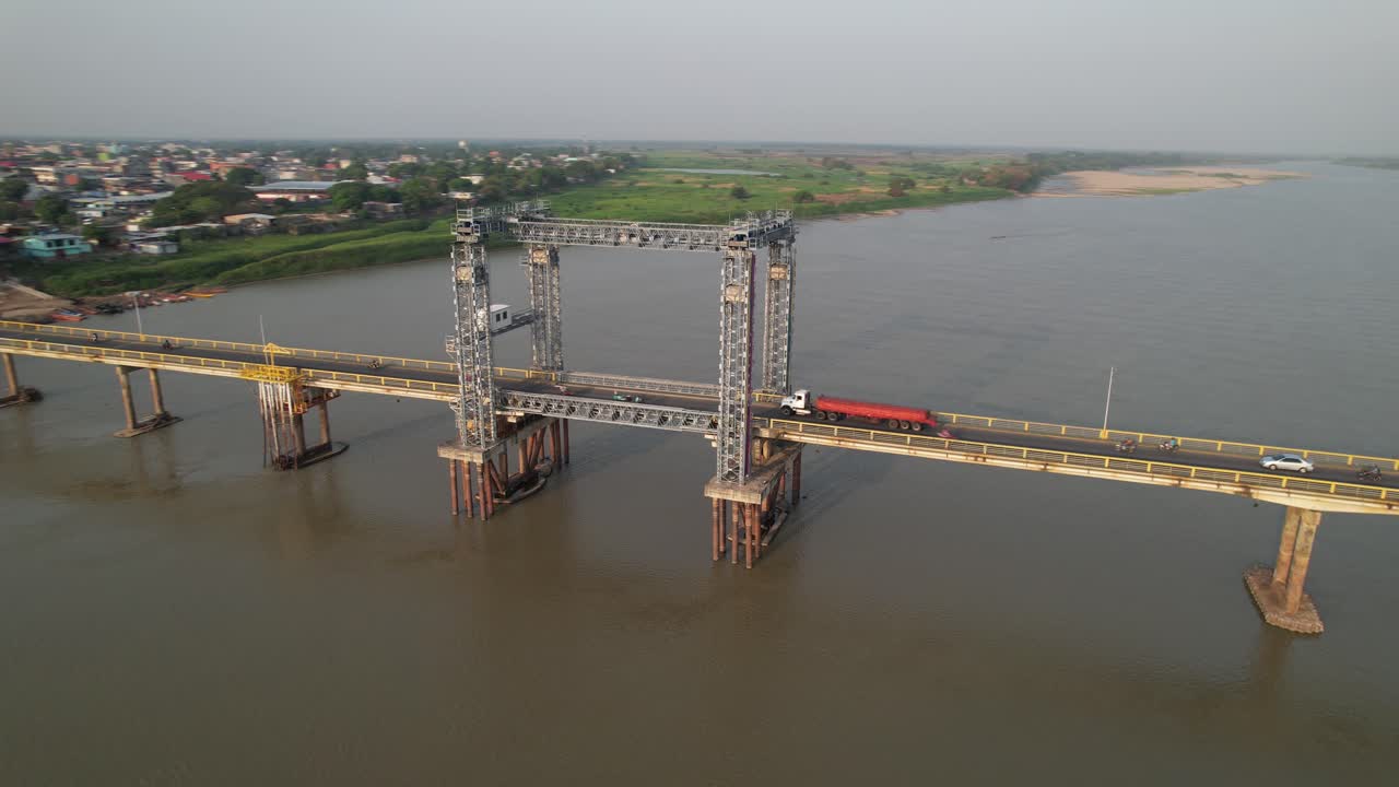 The maria nieves bridge in san fernando de apure, venezuela, aerial view