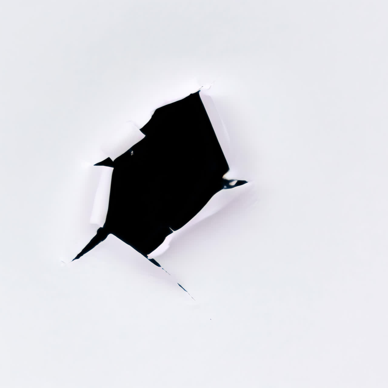 White ripped paper live mockup animated overlay, transparent 4K video, alpha channel, ProRes 4444