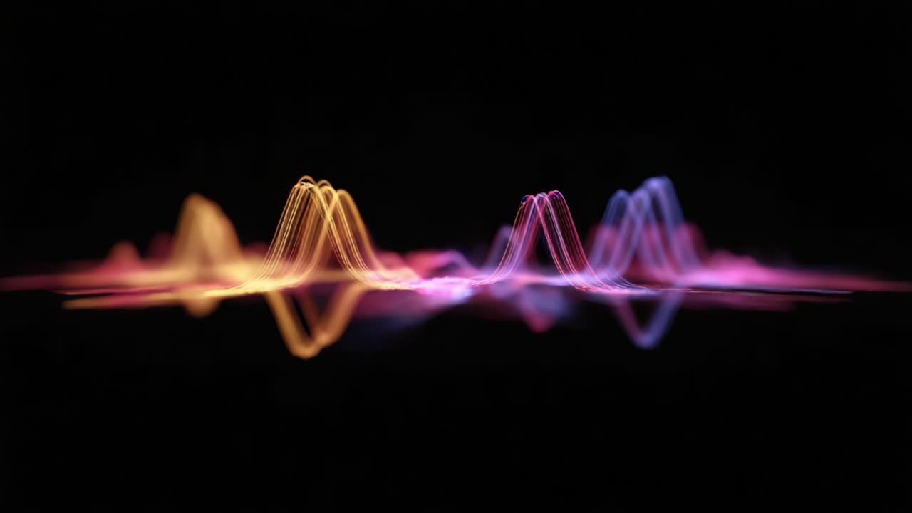 Dynamic Visualization of Sound Waves: A Stunning Display of Vibrant Colors and Flowing Patterns Representing Audio Frequencies in Motion for an Engaging Aesthetic Experience