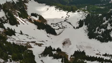 Aerial-Mountain-View-with-Snow-and-Trees