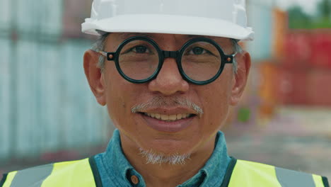 smiling engineer in a worksite