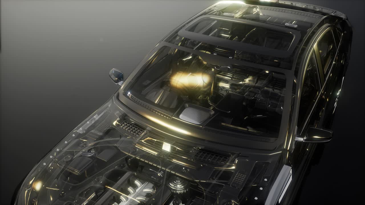 motor y otras partes visibles en el coche