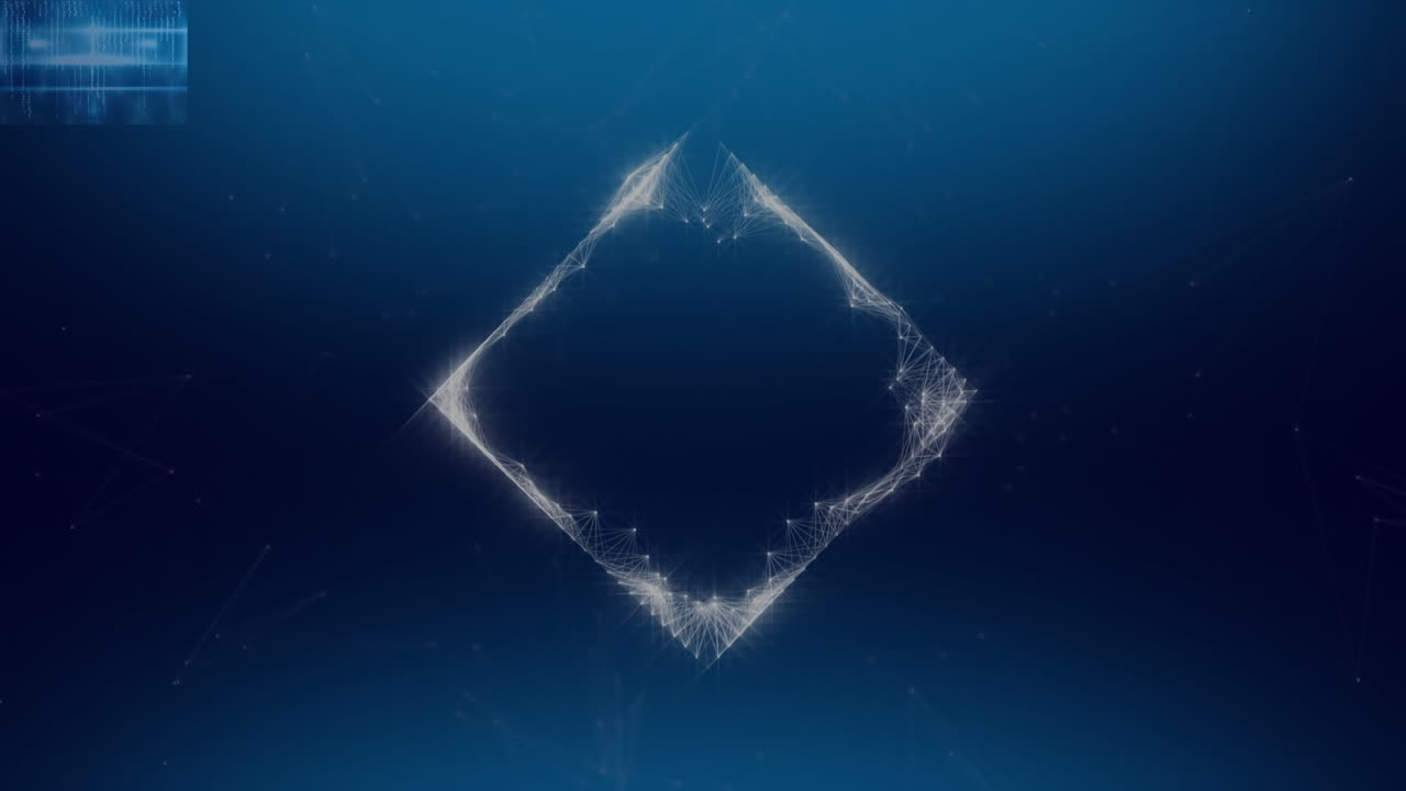 해군 배경에 디지털 사각형의 애니메이션