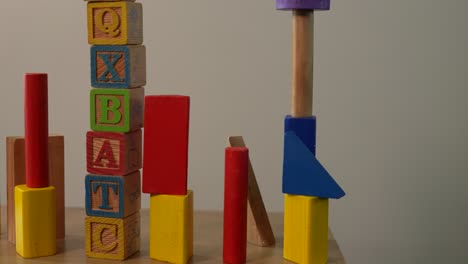 cubes and wooden tower for toddlers