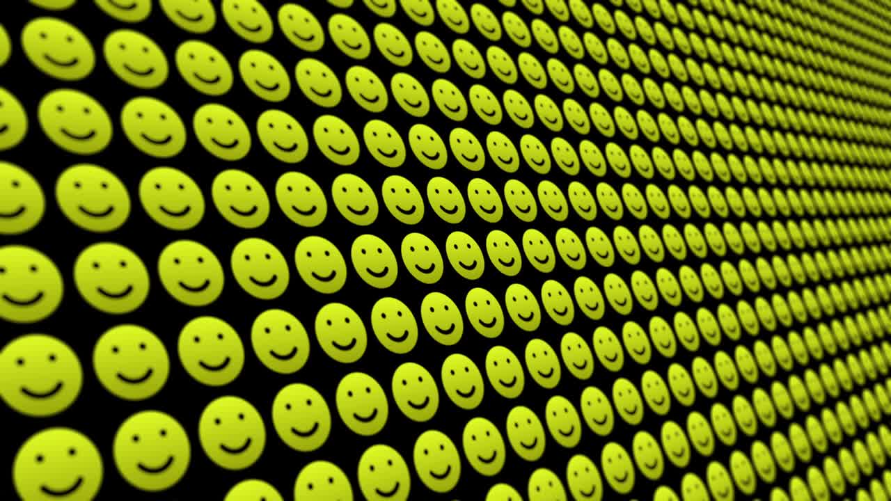 patrón de iconos de sonrisa feliz fondo animado